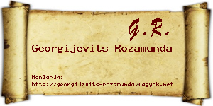 Georgijevits Rozamunda névjegykártya